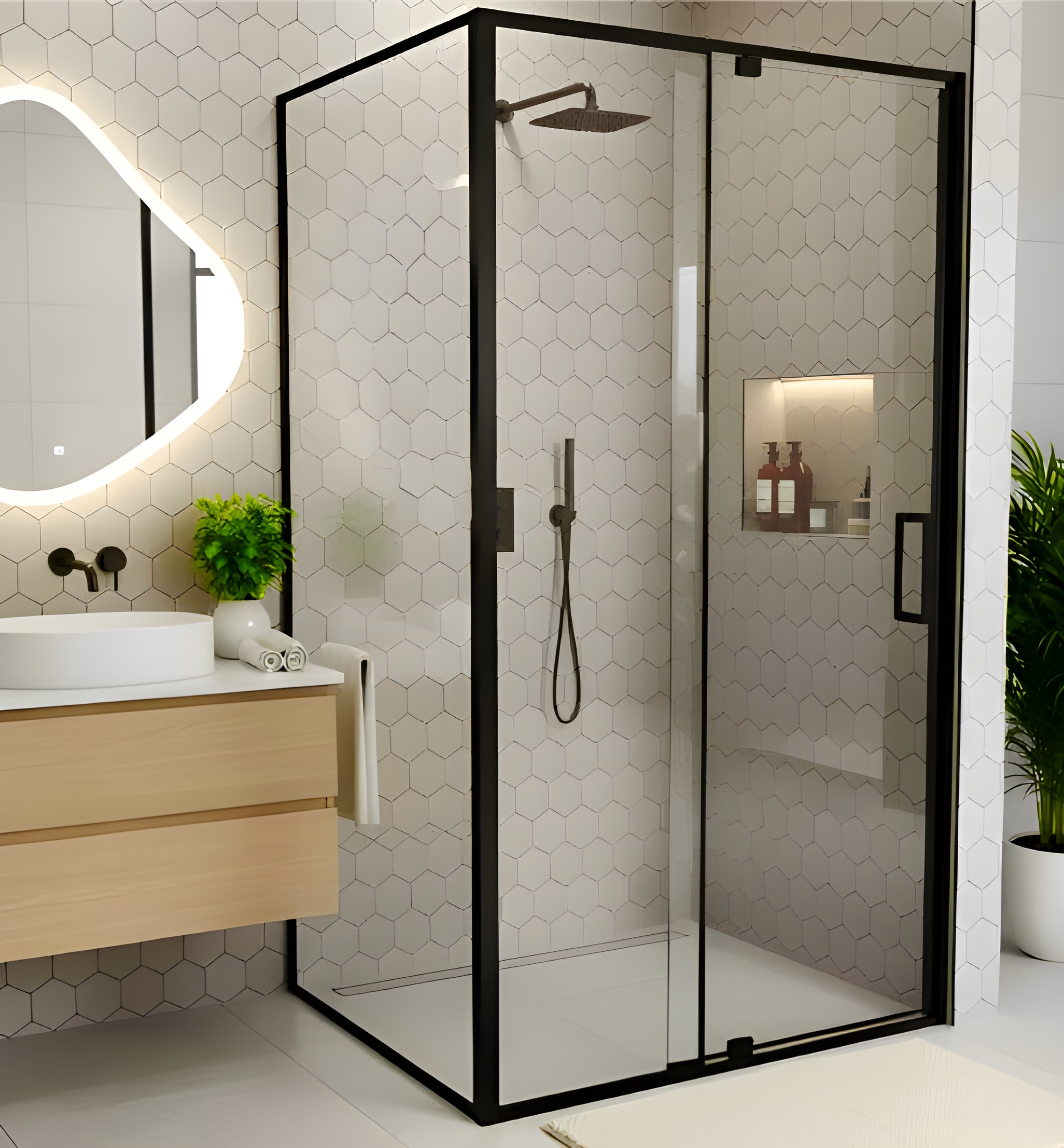 Corner With Front — Matt Black finish