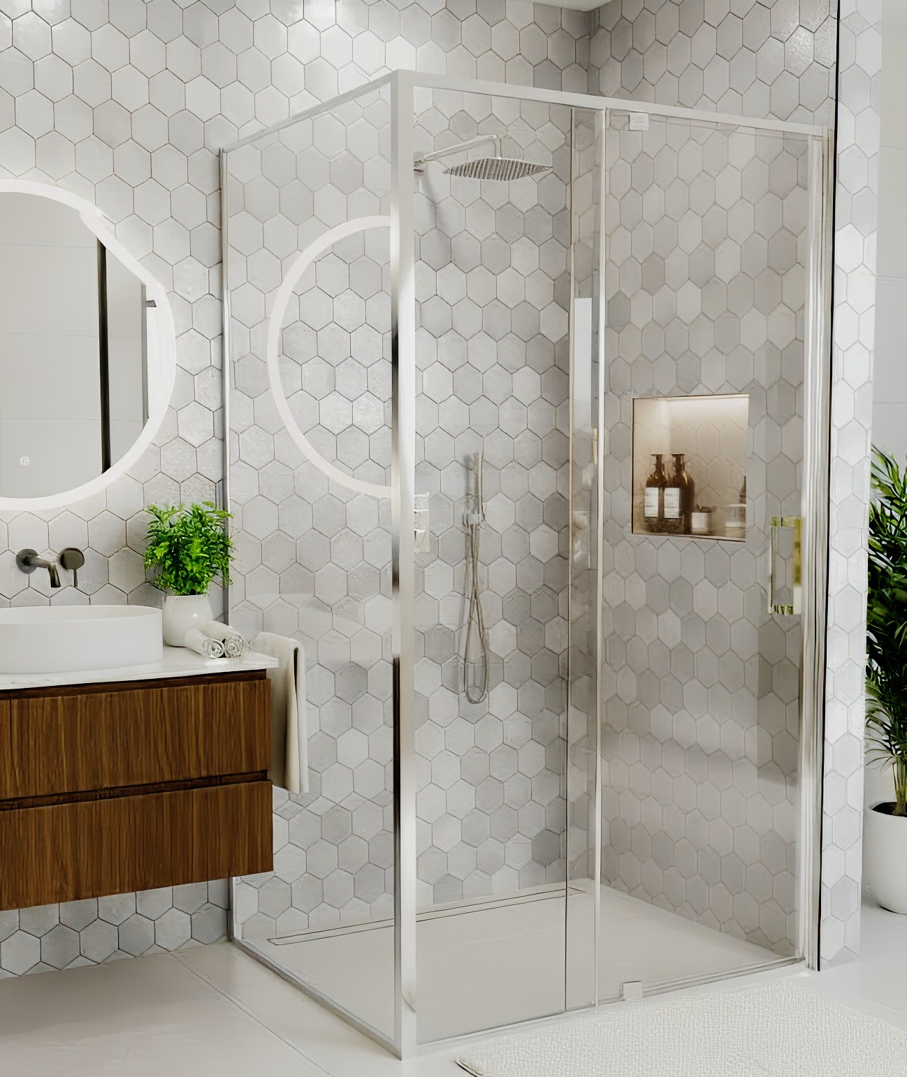 Corner With Front — Chrome finish