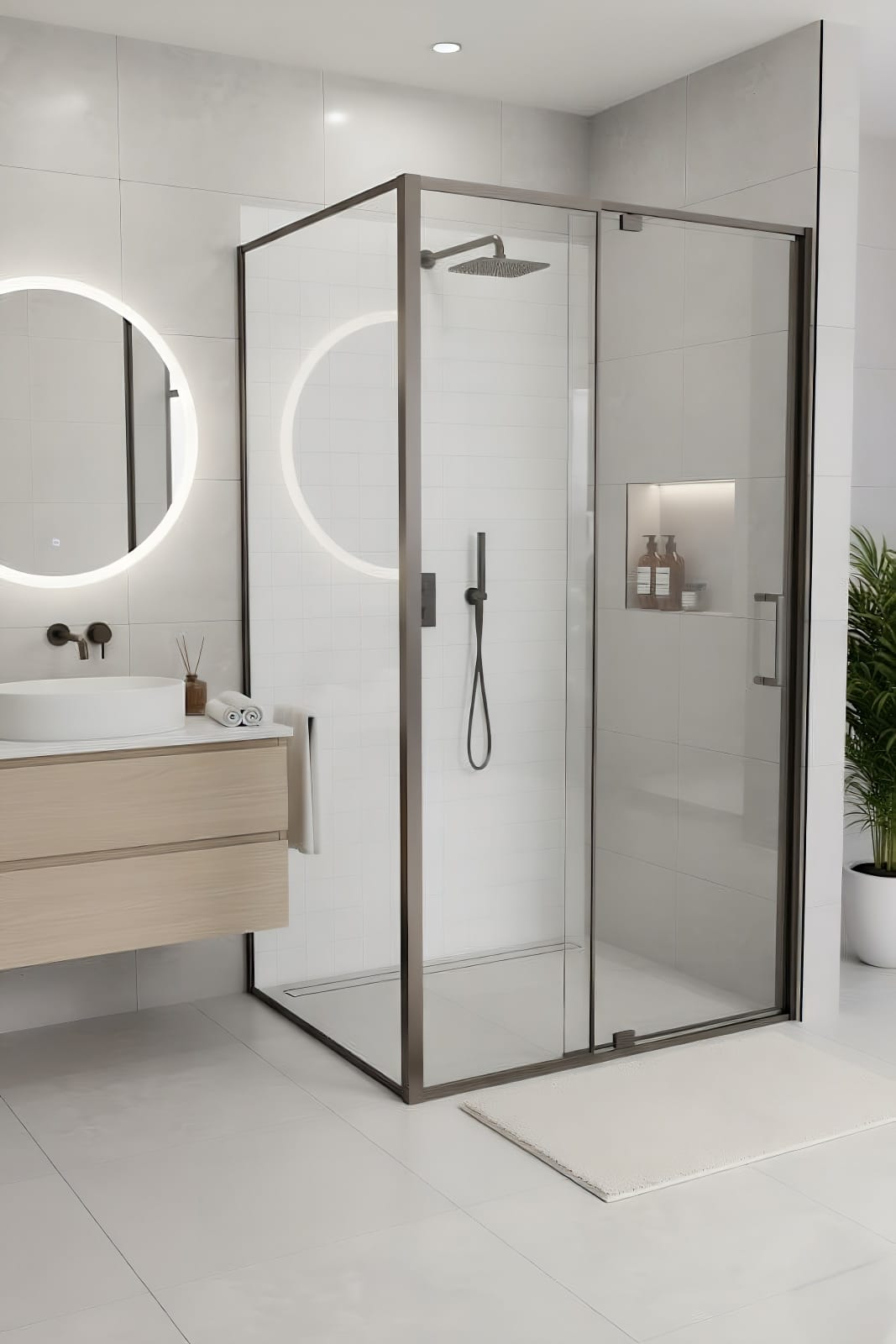 Corner With Front — Gunmetal finish