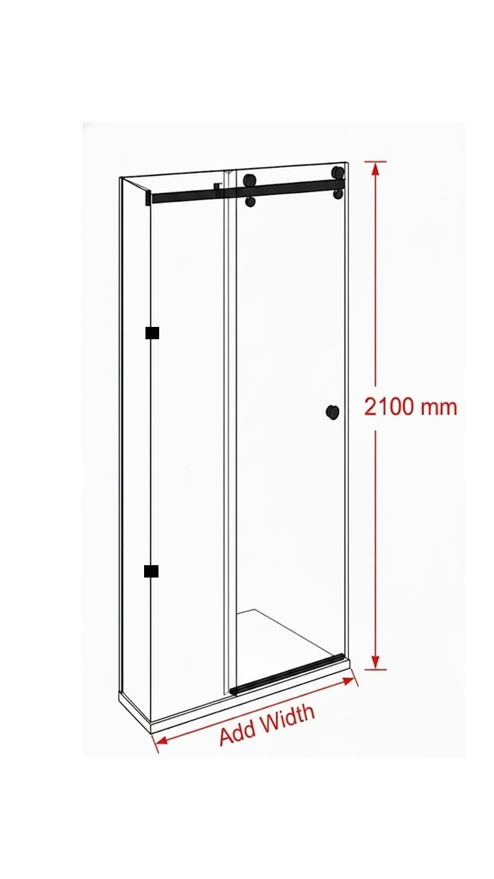 Sliding door width (Dimension-A) illustration