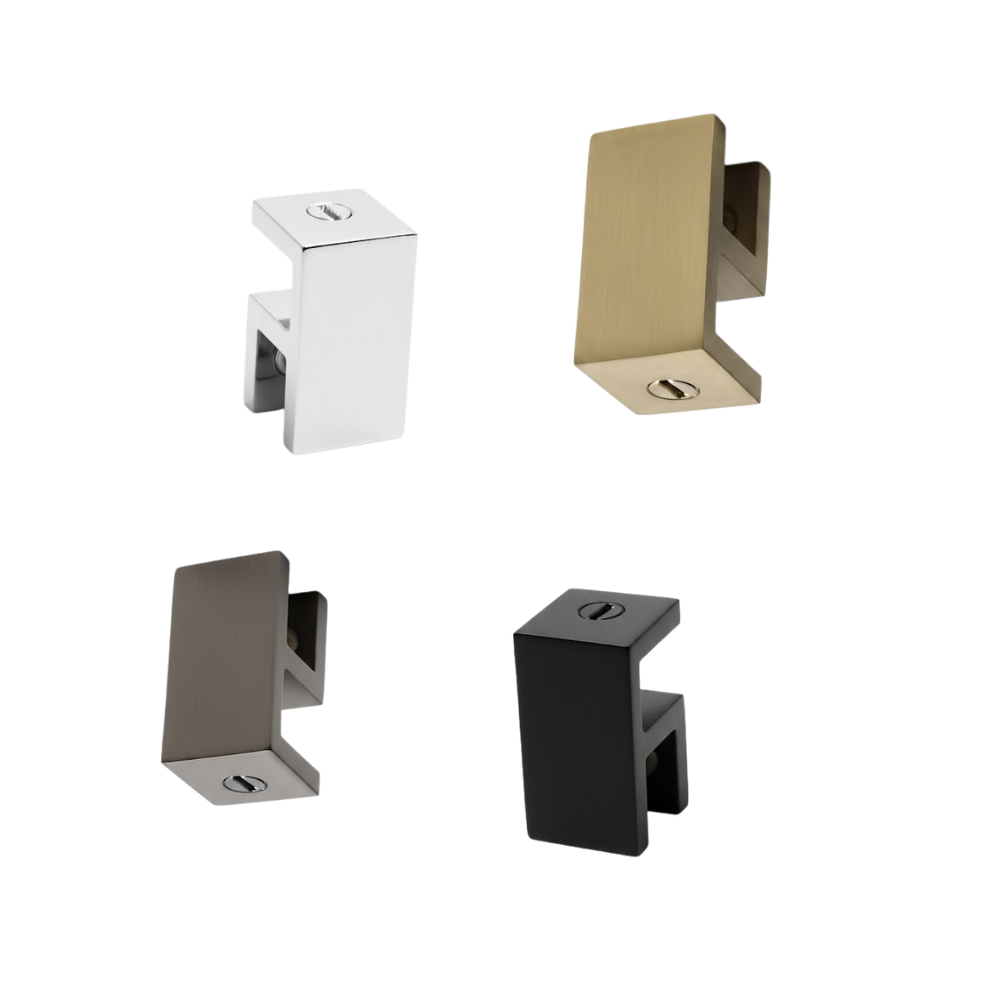 Top header clamp for glass bracing